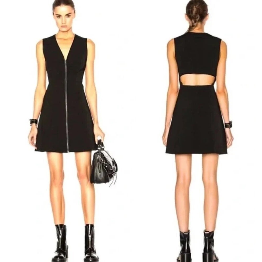 Rag & Bone Sharon Silk Zip Front Cutout Bubble Mini‎ Dress Black Sleeveless 4